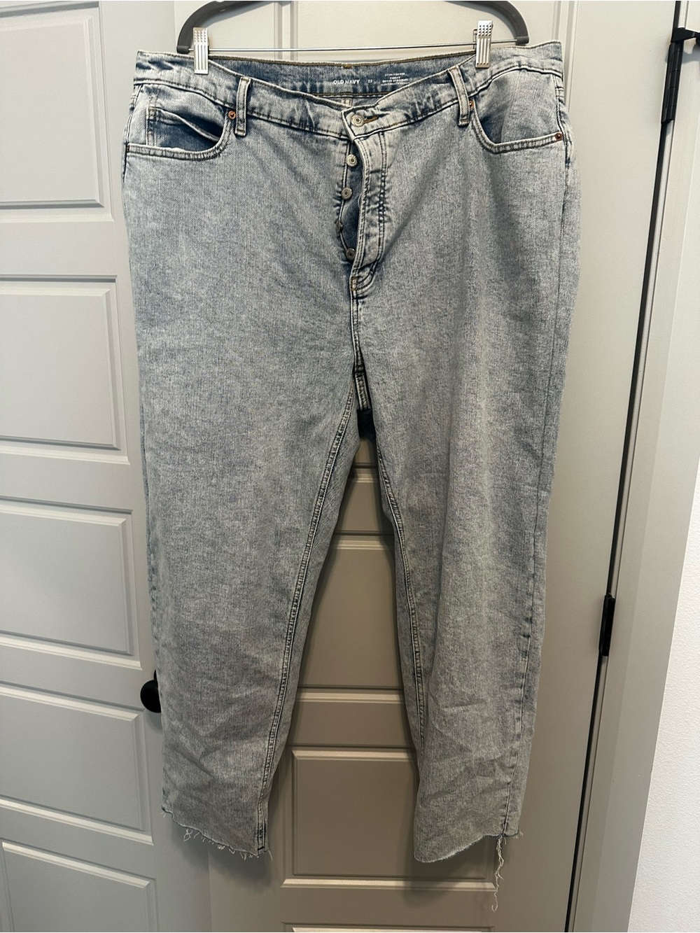 Old Navy Light Blue Denim High-Rise Curvy Straight Jeans